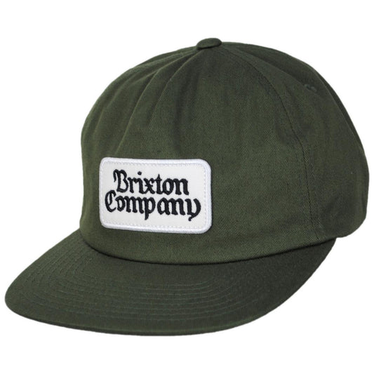 BRIXTON HATS | Norvell MP Cotton Snapback Baseball Cap - Dark Olive | 201839HO24 | lead | DARK OLIVE