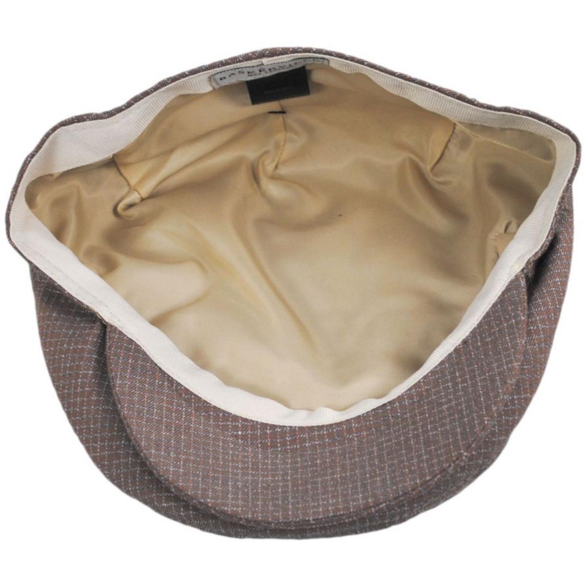 Baskerville Hat Company | Tenby Cotton Mini Windowpane Ivy Cap | 167675 | under | MOCHA