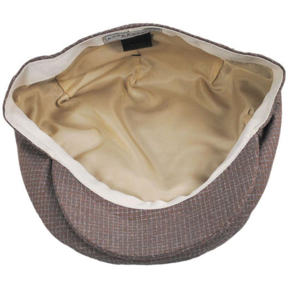 Baskerville Hat Company | Tenby Cotton Mini Windowpane Ivy Cap | 167675 | under | MOCHA