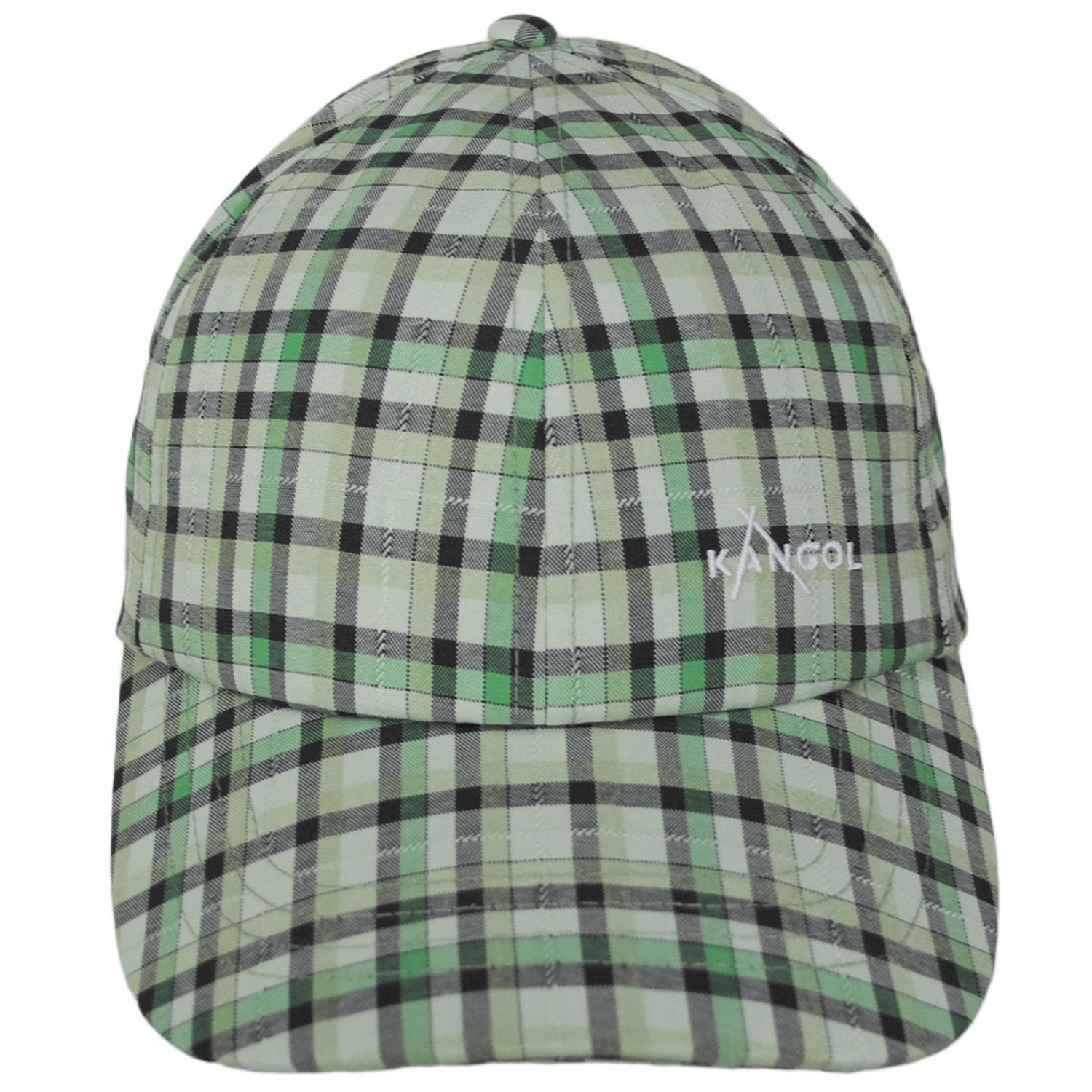 Kangol | Club Plaid Strapback Baseball Cap | 201137 | front | GREEN MULTI