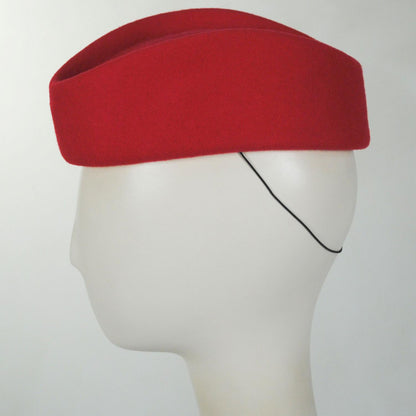 sur la tete | Stewardess Wool Felt Pillbox Hat | 157021 | profile | RED