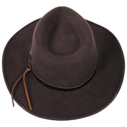 Indiana Jones | Officially Licensed Wool Felt Outback Hat | 130449 | top | BROWN