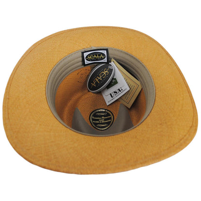 Scala | Braided Band Panama Straw Outback Hat | 126149 | under | PUTTY