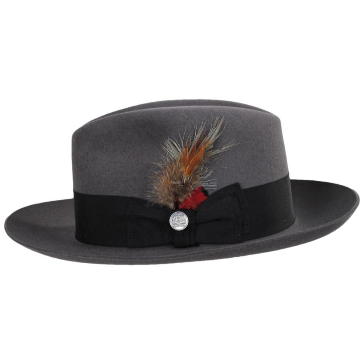 Stetson | Temple Fur Felt Fedora Hat | 130608 | profile | CARIBOU