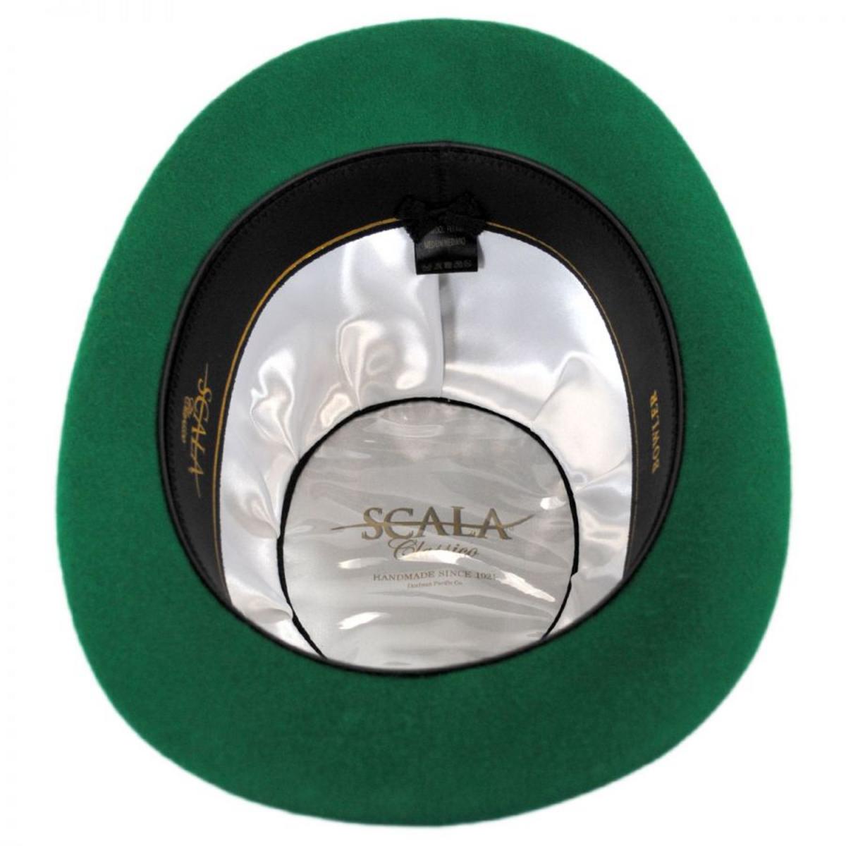 Scala | Low Crown Wool Felt Bowler Hat | 190116 | under | KELLY