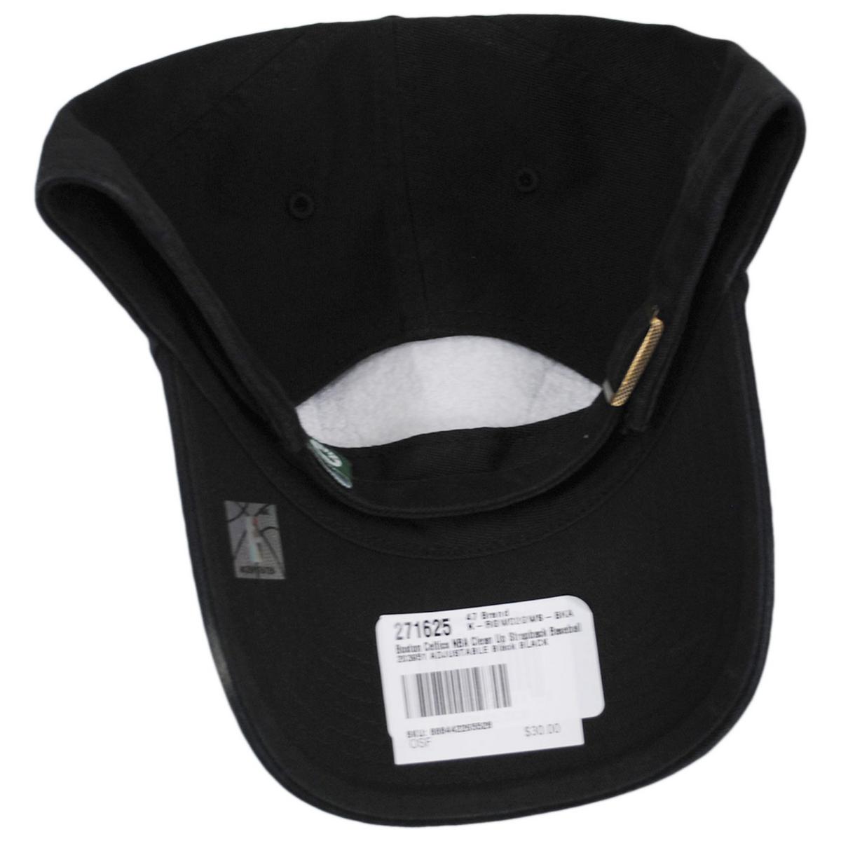 47 Brand | Boston Celtics NBA Clean Up Strapback Baseball Cap Dad Hat | 203951 | under | BLACK