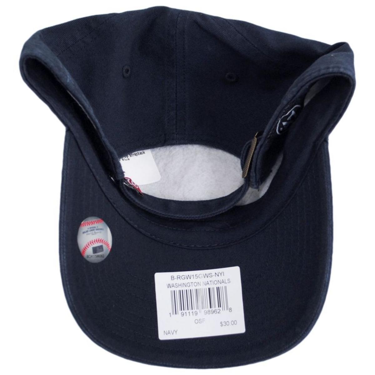 47 Brand | Washington Nationals MLB Clean Up Strapback Baseball Cap Dad Hat | 203350 | under | NAVY