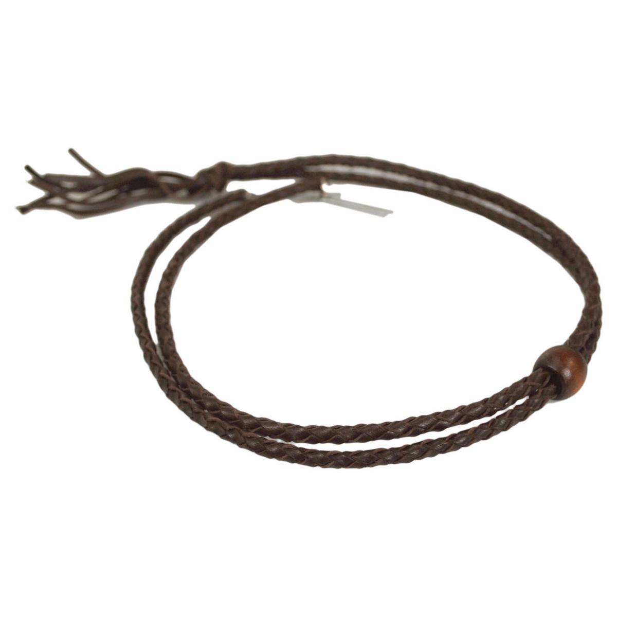 Village Hat Shop | Leather Braid Chin Cord/Strap | 602330 | lead | BROWN