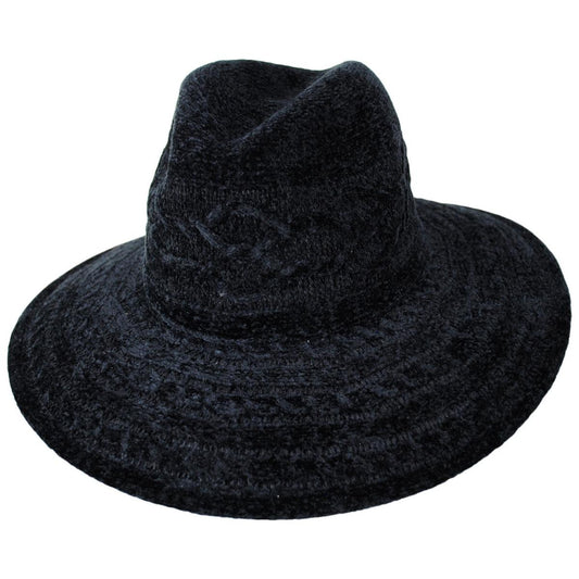 San Diego Hat Company | Nellie Chenille Knit Fedora Hat | 108937 | lead | BLACK