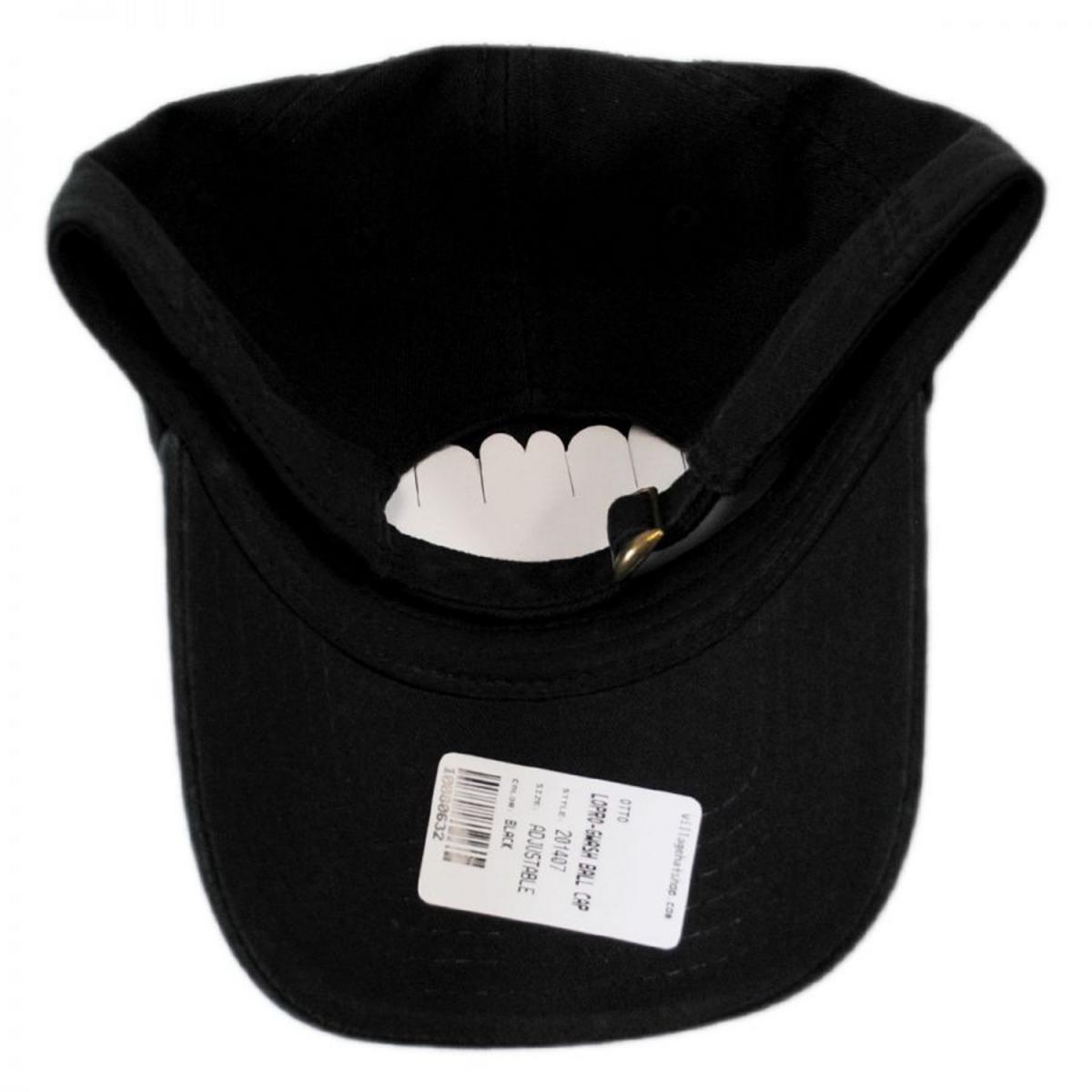 Otto | LoPro Washed Cotton Twill Strapback Baseball Cap Dad Hat | 201407 | under | BLACK