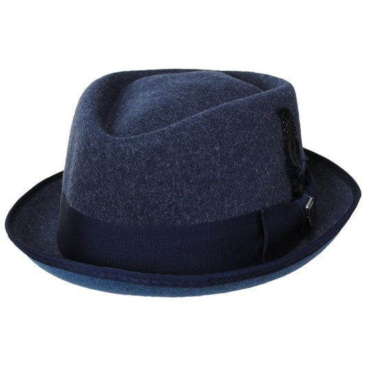 Stacy Adams | Cranston ProvatoKnit Diamond Crown Fedora Hat | 130557 | lead | NAVY