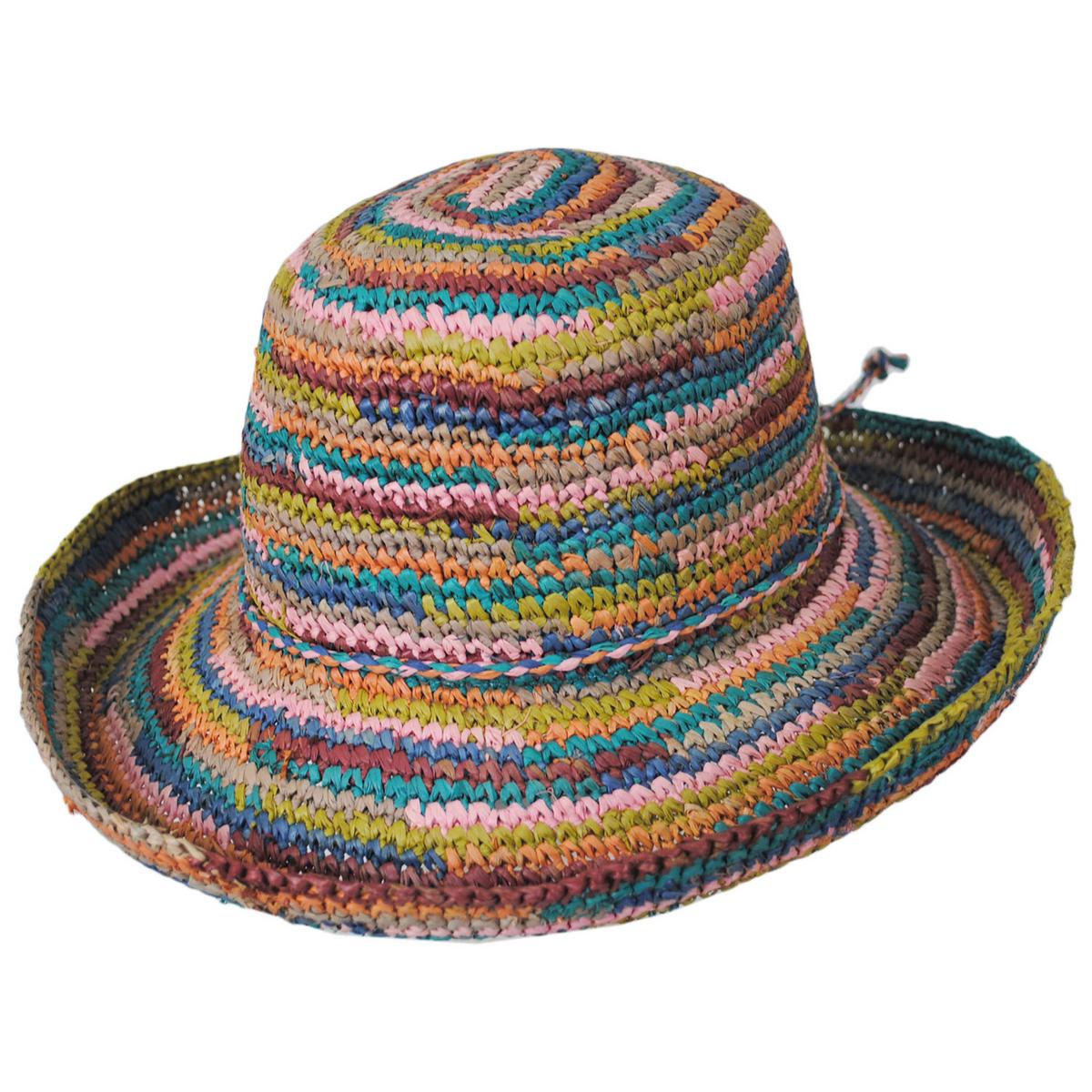 San Diego Hat Company | La Playa Raffia Straw Sun Hat | 103603 | lead | MIXED BRIGHTS