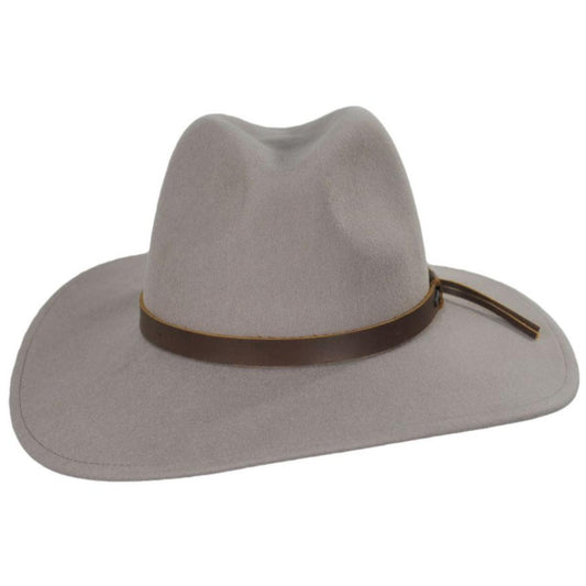 BRIXTON HATS | Field Proper Wool Felt Fedora Hat - Timberwolf | 135647TBW | front | TIMBERWOLF