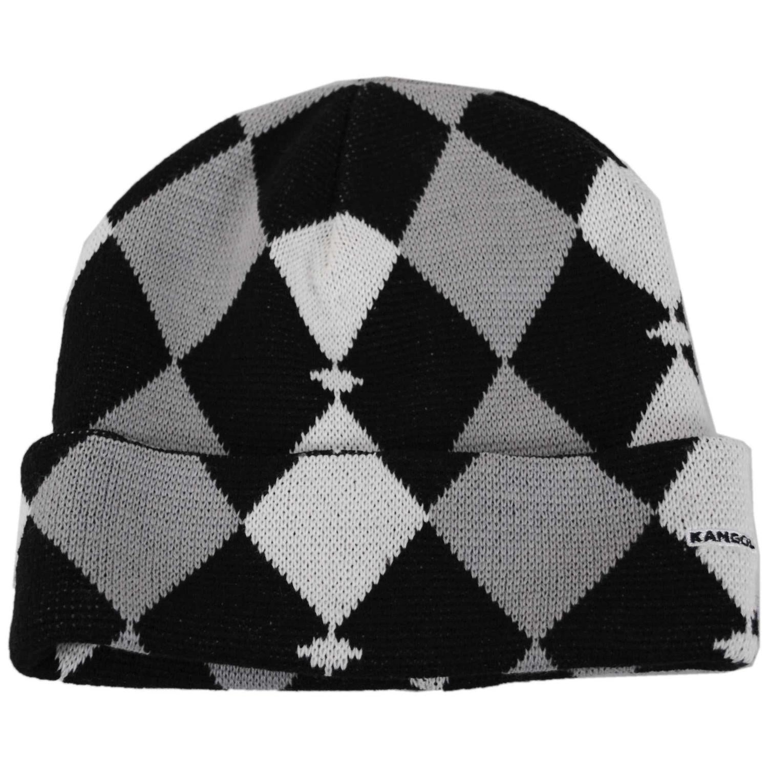 Kangol | Argyle 2-Way Pull-On Beanie Hat | 500407 | lead | BLACK