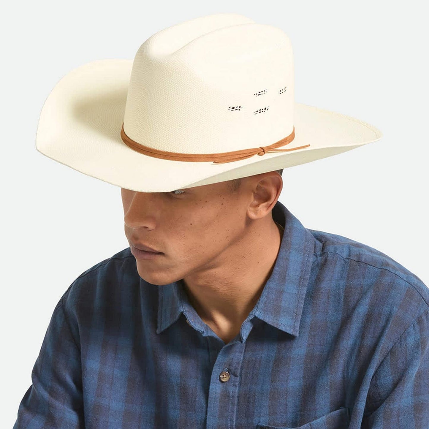 BRIXTON HATS | Laredo Bangora Straw Cowboy Hat | 128371 | lsmtwo | BONE
