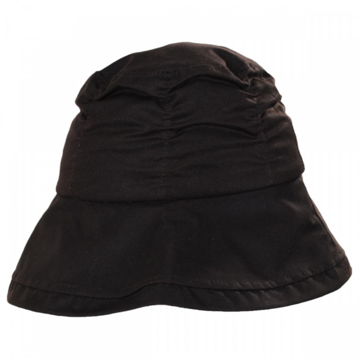 Stefeno Hats | Drizzle British Millerain Waxed Cotton Crushable Rain Hat | 185450 | profile | BROWN