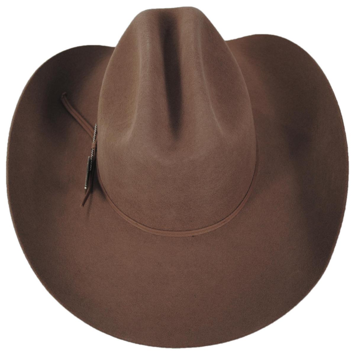 Seager | Longhorn Wool Felt Western Hat | 136404 | top | FAWN