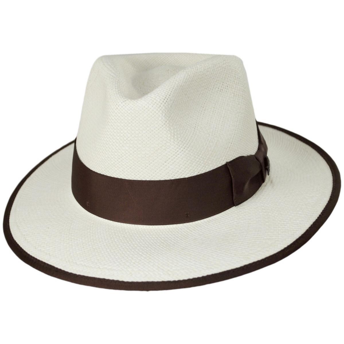Bigalli | Kellan Panama Straw Fedora Hat | 129235 | lead | NATURAL
