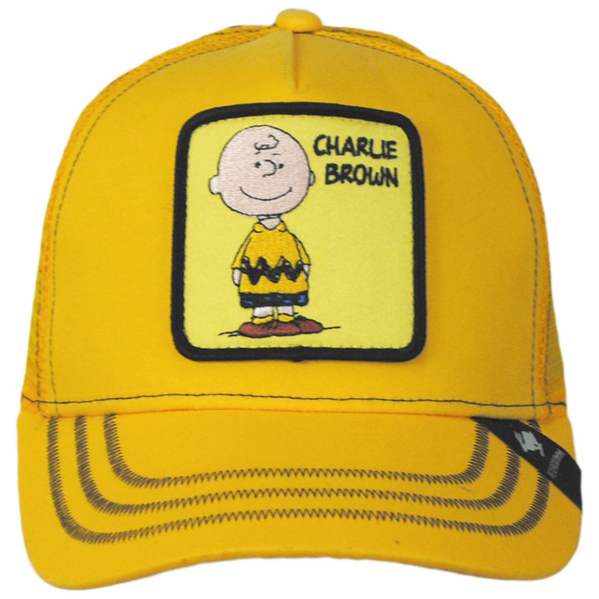 Peanuts | Charlie Mesh Trucker Snapback Baseball Cap | 201305 | front | YELLOW