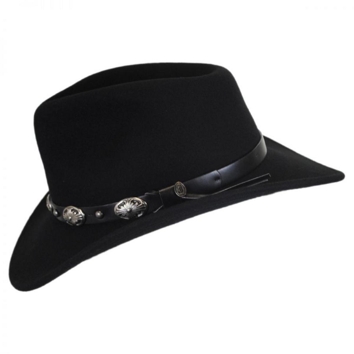 Jaxon Hats | Tombstone Wool Felt Cowboy Hat | 135012 | profile | BLACK