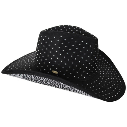 Scala | Joyce Rhinestone Western Hat | 106450 | profile | BLACK