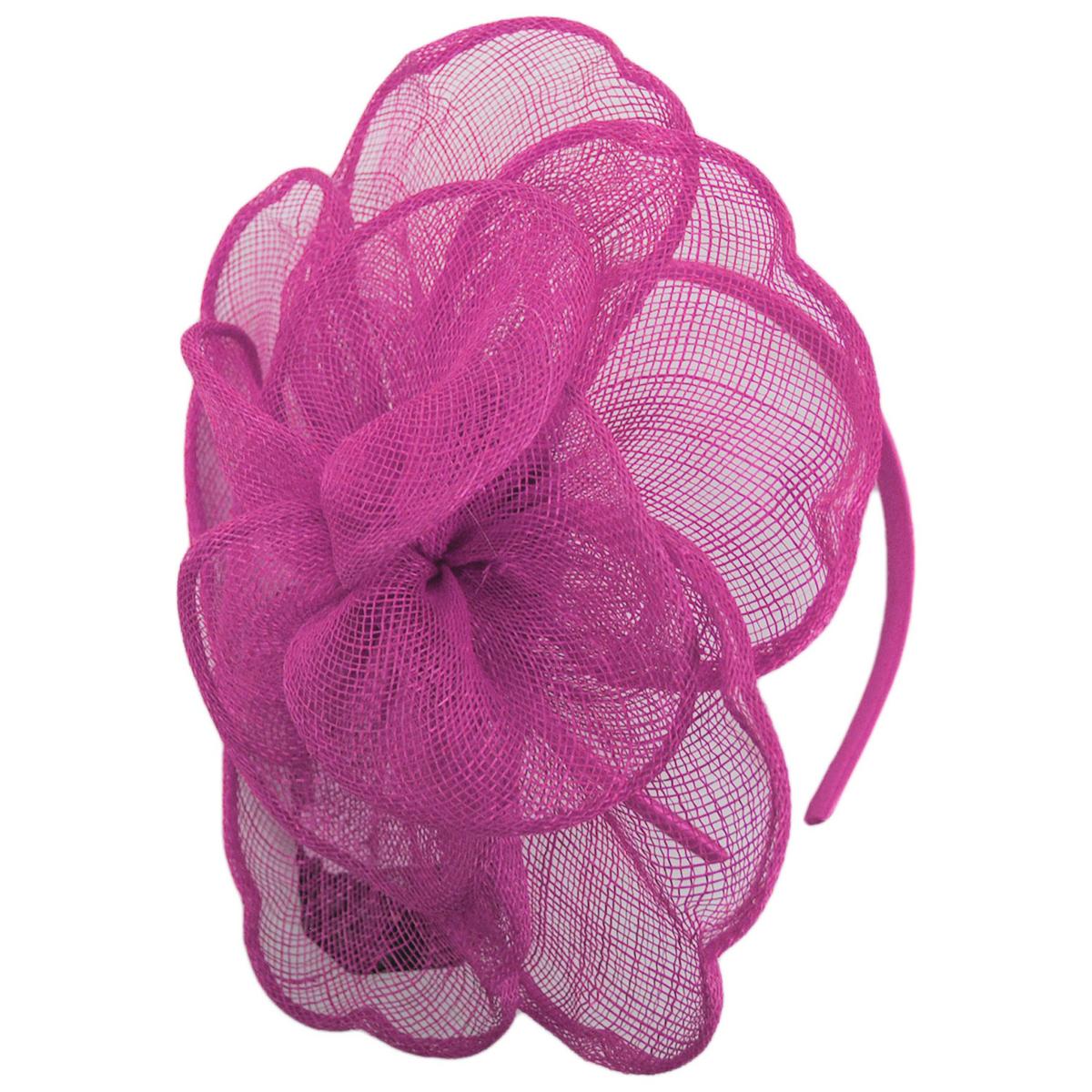 Kathy Jeanne | Rosa Sinamay Straw Fascinator Hat | 122425 | lead | FUCHSIA