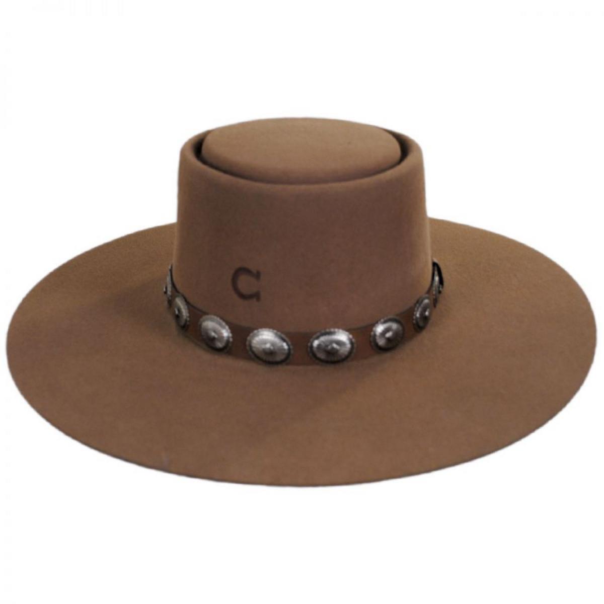 Charlie 1 Horse | High Desert Wool Felt Gambler Hat | 124992 | front | PECAN