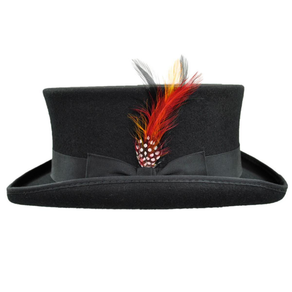 Jaxon Hats | Wholesale Deadman Wool Felt Top Hat B2B Pre-Pack | B2B193901 | profile | BLACK
