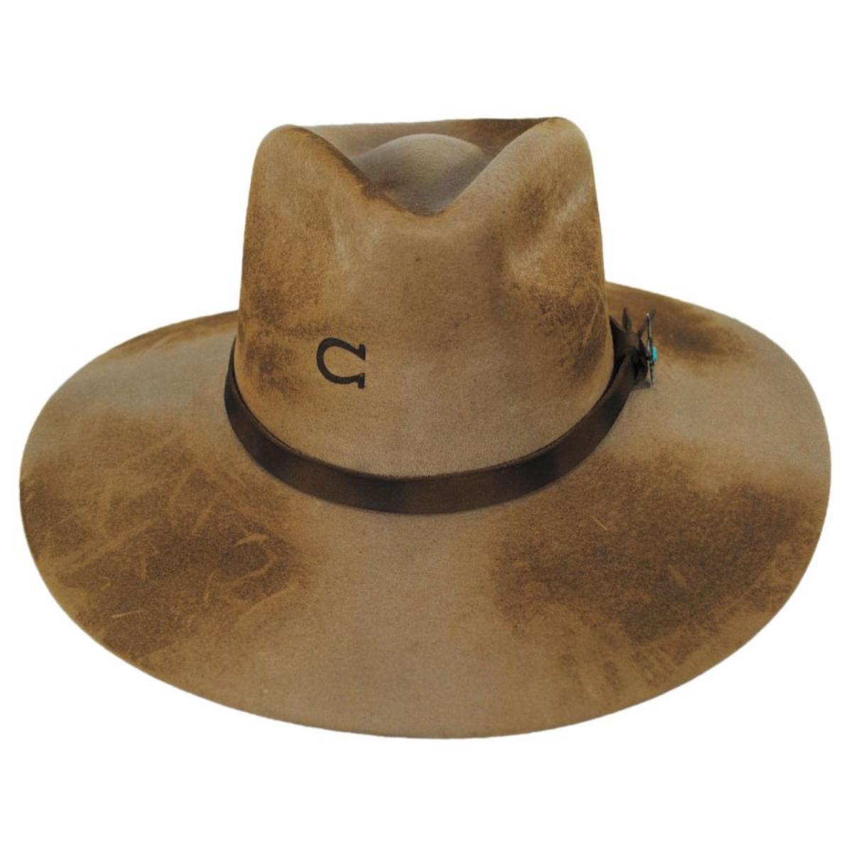 Charlie 1 Horse | Lakota Distressed Wool Felt Western Hat | 124976 | front | SAND