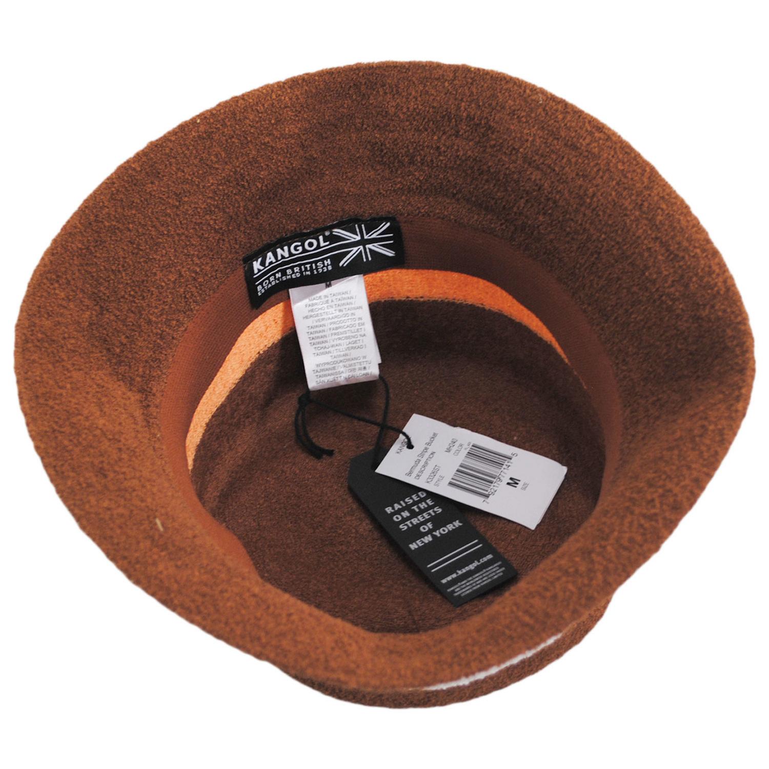 Kangol | Bermuda Stripe Bucket Hat | 185729 | under | MAHOGANY