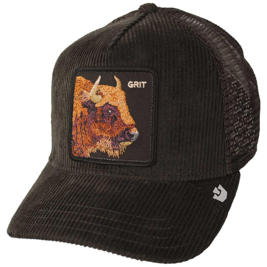 Goorin Bros | Corduroy Grit Mesh Trucker Snapback Baseball Cap | 200850 | lead | GROUND