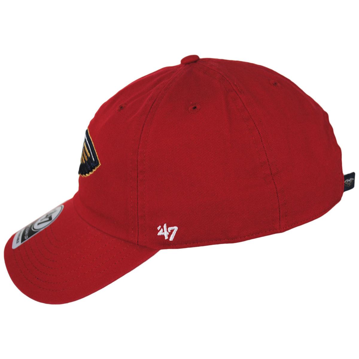 47 Brand | New Orleans Pelicans NBA Clean Up Strapback Baseball Cap Dad Hat | 204150 | profile | RED
