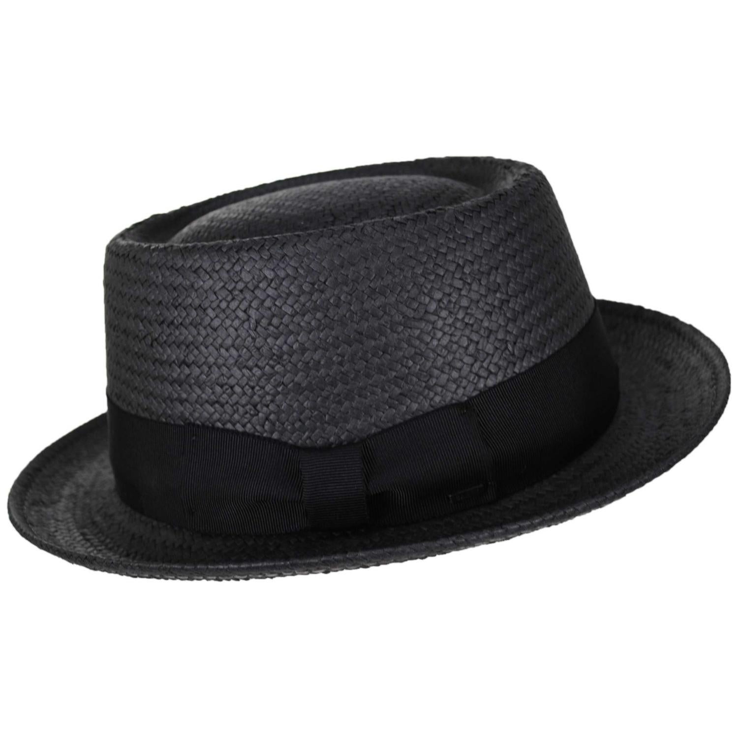 Bailey 1922 | Darron Sun Raindura Straw Pork Pie Hat | 127939 | profile | BLACK