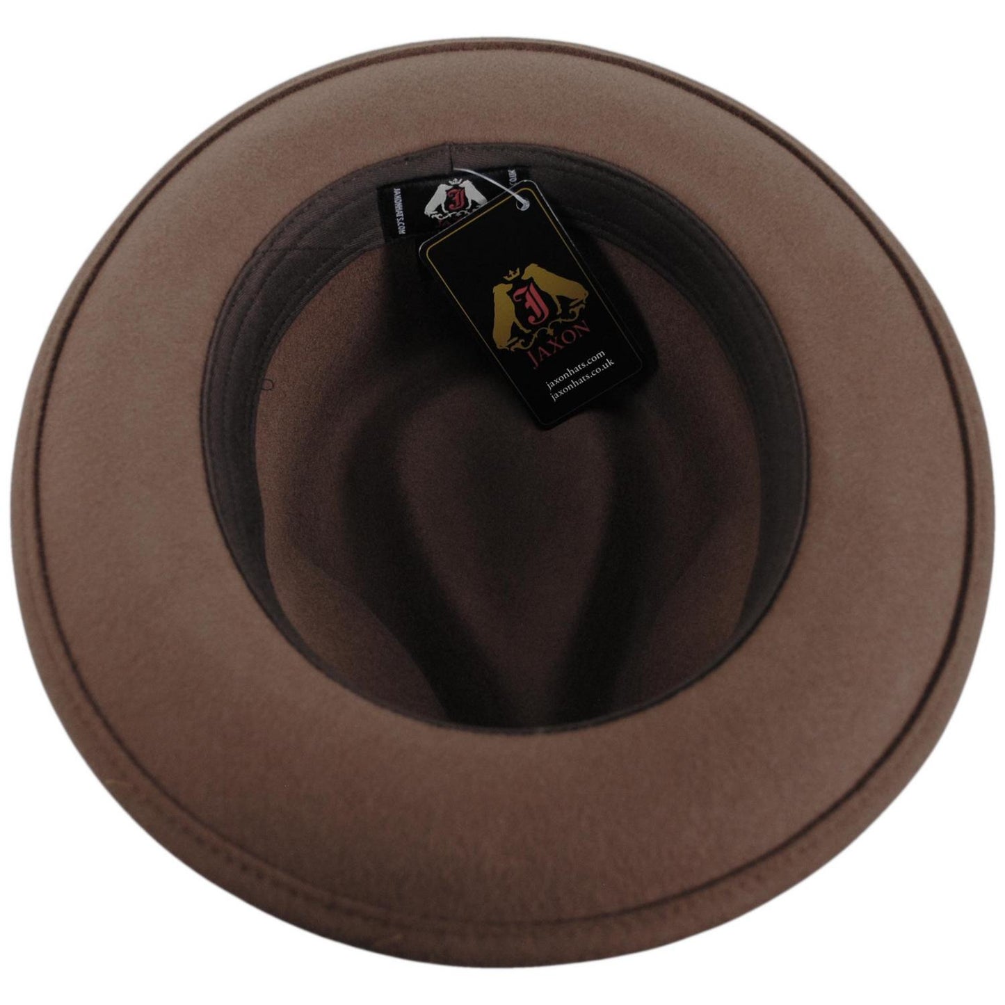 Jaxon Hats | C-Crown Crushable Wool Felt Fedora Hat | 135003 | under | PECAN