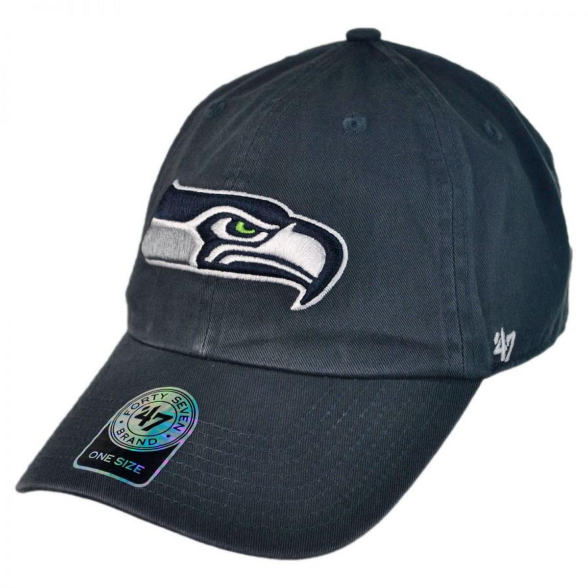 47 Brand | Seattle Seahawks NFL Clean Up Strapback Baseball Cap Dad Hat | 203590 | lead | NAVY