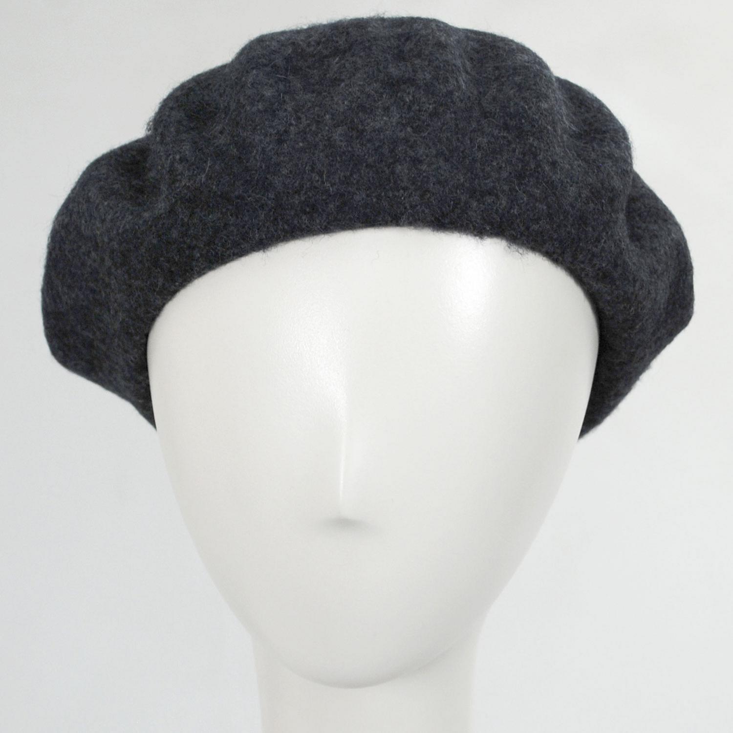 Village Hat Shop | Wool Fashion Beret | 152500 | front | CHARCOAL
