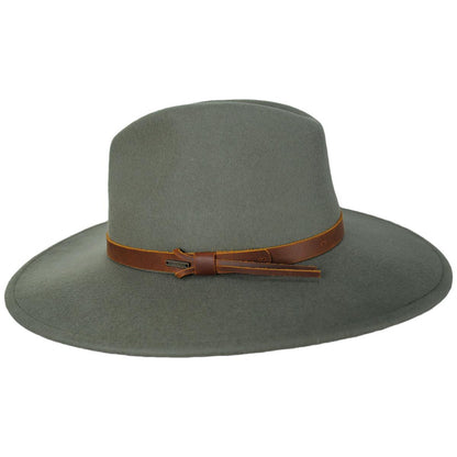 BRIXTON HATS | Field Proper Wool Felt Fedora Hat | 135647 | profile | OLIVE SURPLUS