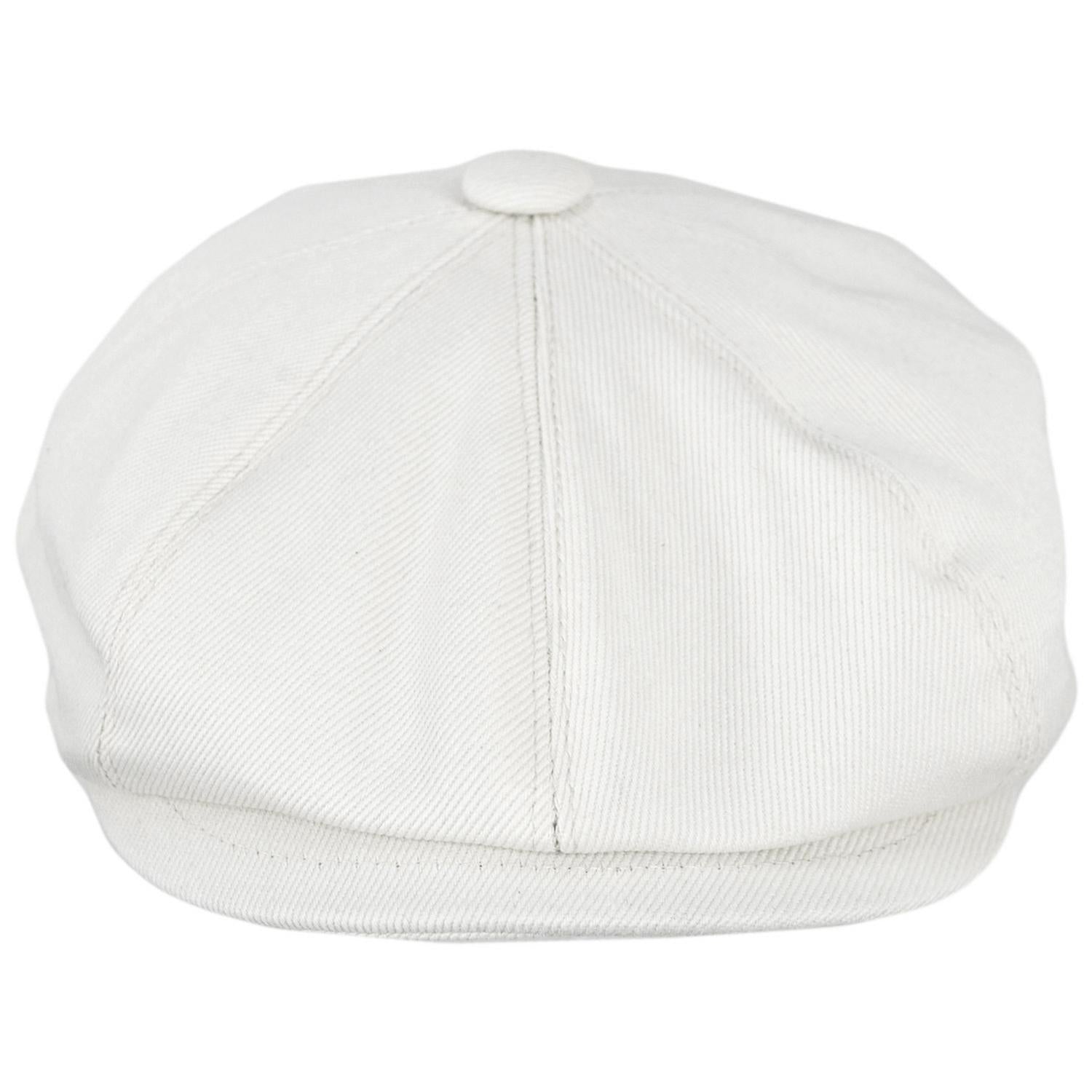 Jaxon Hats | Cotton Newsboy Cap | 167770 | front | WHITE