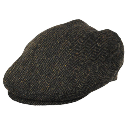Jaxon Hats | Bird Rock Herringbone Wool Blend Ivy Cap | 167571 | lead | OLIVE GREEN