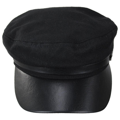 FRYE | Buckle Band Fiddler Cap | 108671 | front | BLACK
