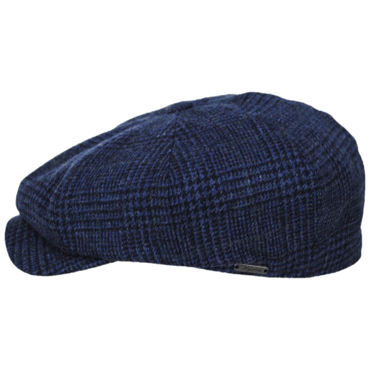 Wigens Caps | Magee Glen Plaid Lambswool Newsboy Cap | 161975 | profile | DARK BLUE