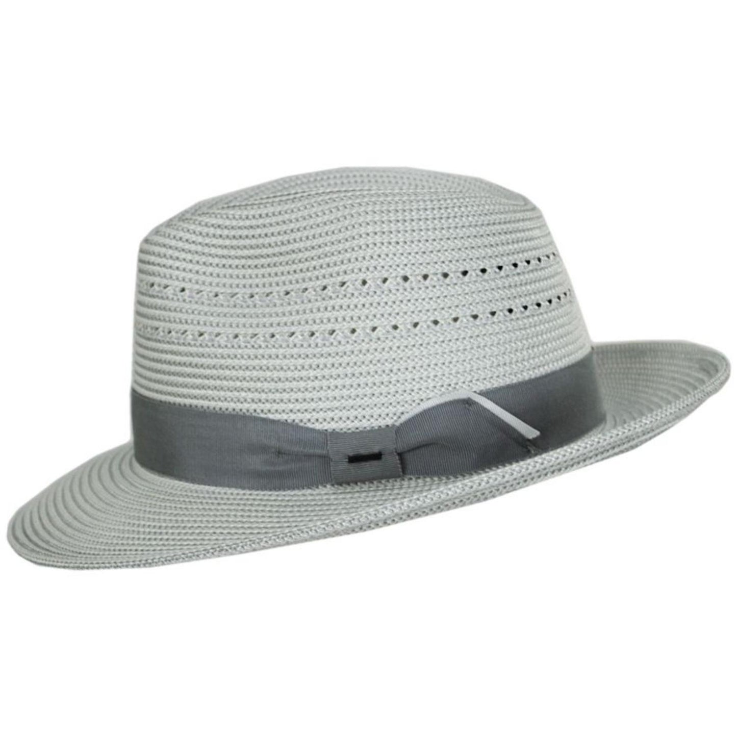 Bailey 1922 | Eli Vented Poly Straw Fedora Hat - Spring | 127751S | profile | GREY