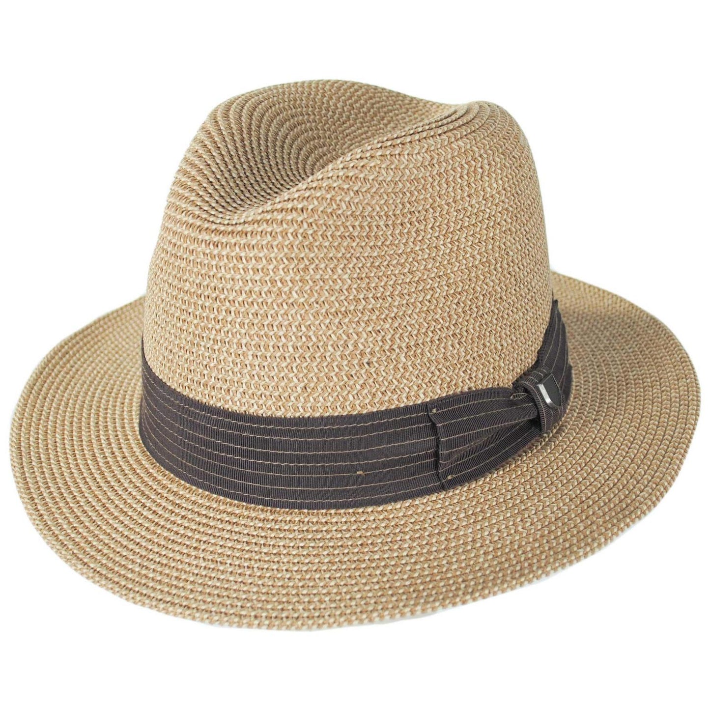 BRIXTON HATS | Roma Toyo Straw Fedora Hat | 128369 | lead | MULTI BROWN/CHOCOLATE
