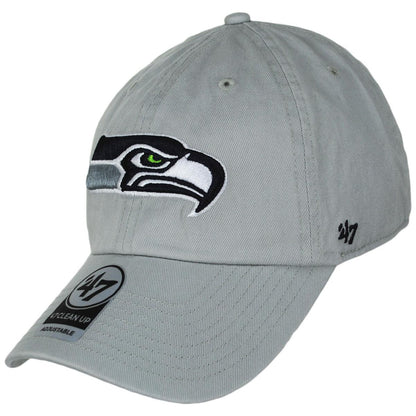 47 Brand | Seattle Seahawks NFL Clean Up Strapback Baseball Cap Dad Hat | 203590 | lead | GRAY