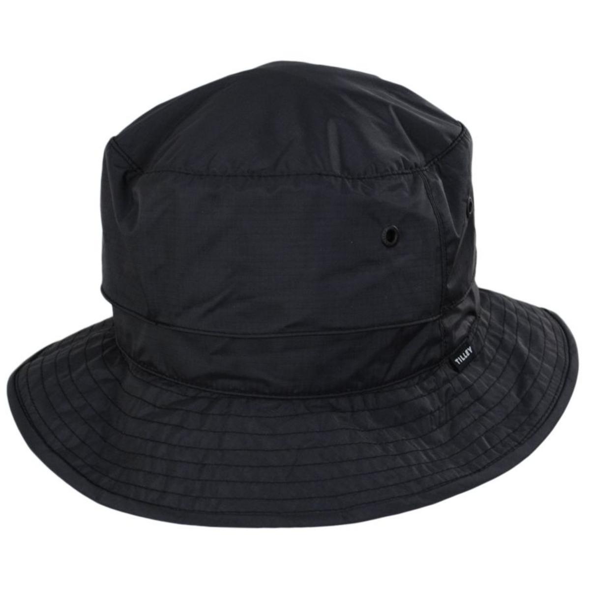 Tilley Endurables | Traverse DWR Ripstop Nylon Packable Bucket Hat | 400843 | lead | BLACK
