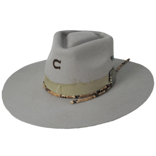 Charlie 1 Horse | Spear Point Wool Felt Rancher Fedora Hat | 124793 | lead | SILVER BELLY