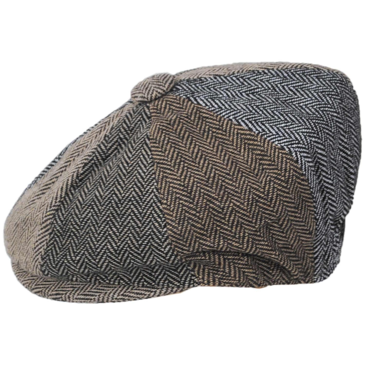 Jaxon Hats | Baby Herringbone Patchwork Wool Blend Newsboy Cap | 512107 | profile | MULTI