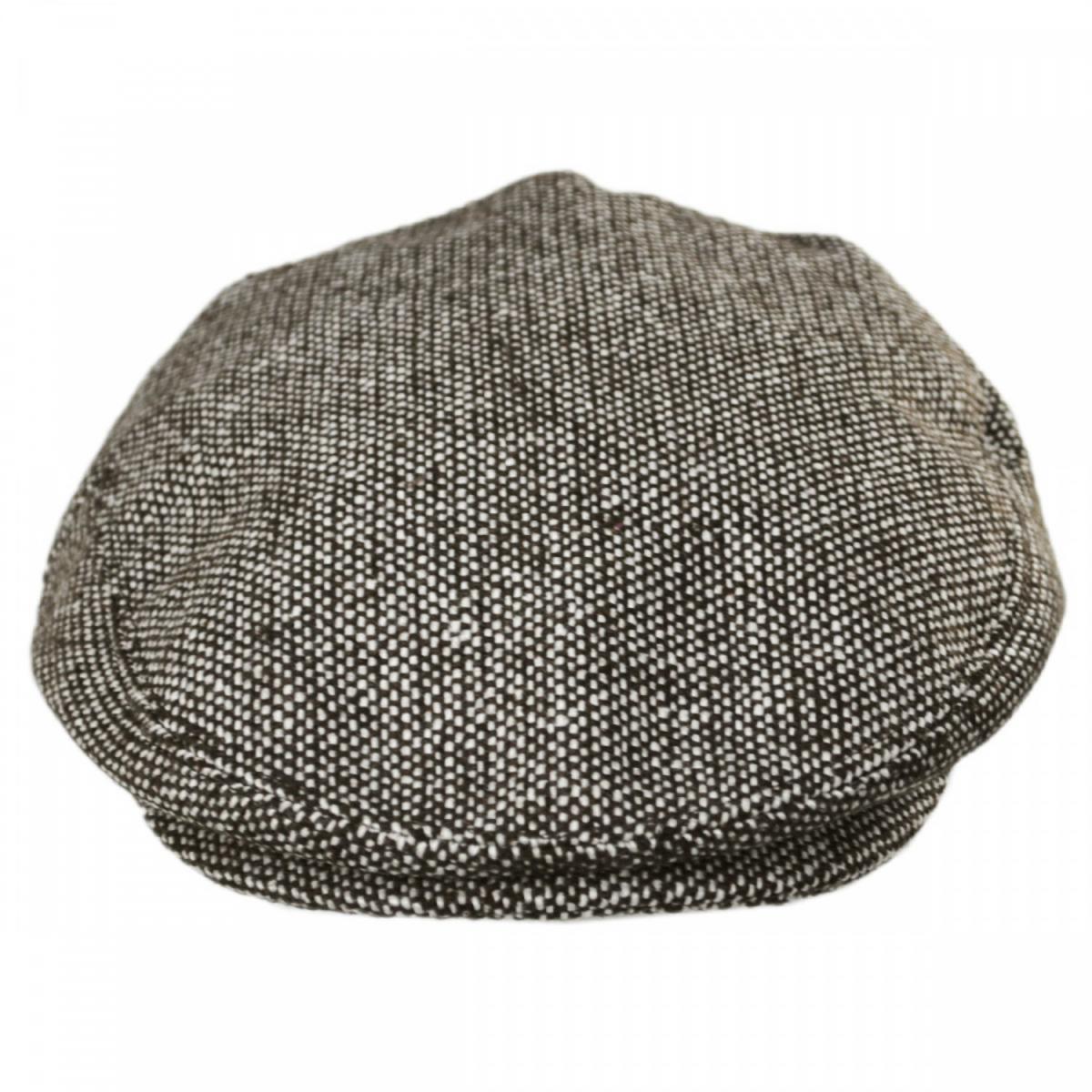 Jaxon Hats | Marl Tweed Wool Blend Ivy Cap | 167751 | front | BROWN