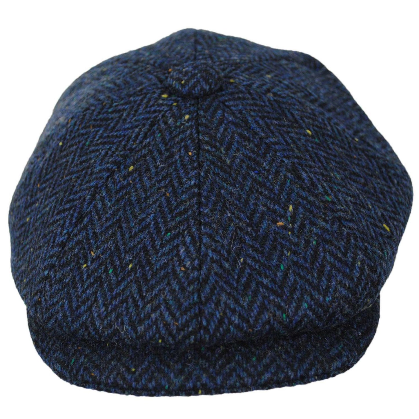 Jaxon Hats | Cambridge Herringbone Wool Newsboy Cap | 167778 | front | NAVY BLUE