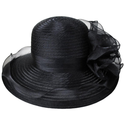 San Diego Hat Company | Organza Mesh Lampshade Dress Hat | 121050 | front | BLACK